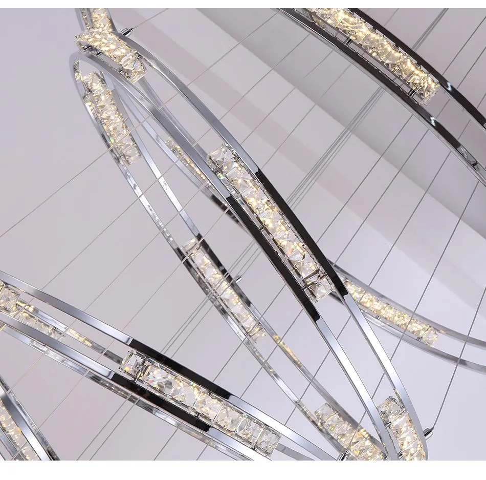 Crystal Rings Chandelier and Pendants