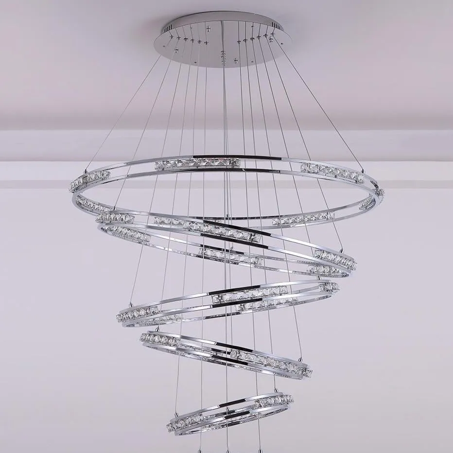 Crystal Rings Chandelier and Pendants