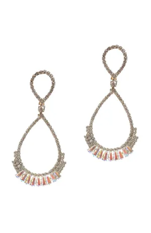 CZ AB Slv Teardrop Earrings