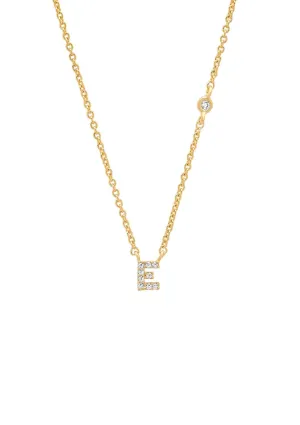 CZ "E" Initial Necklace