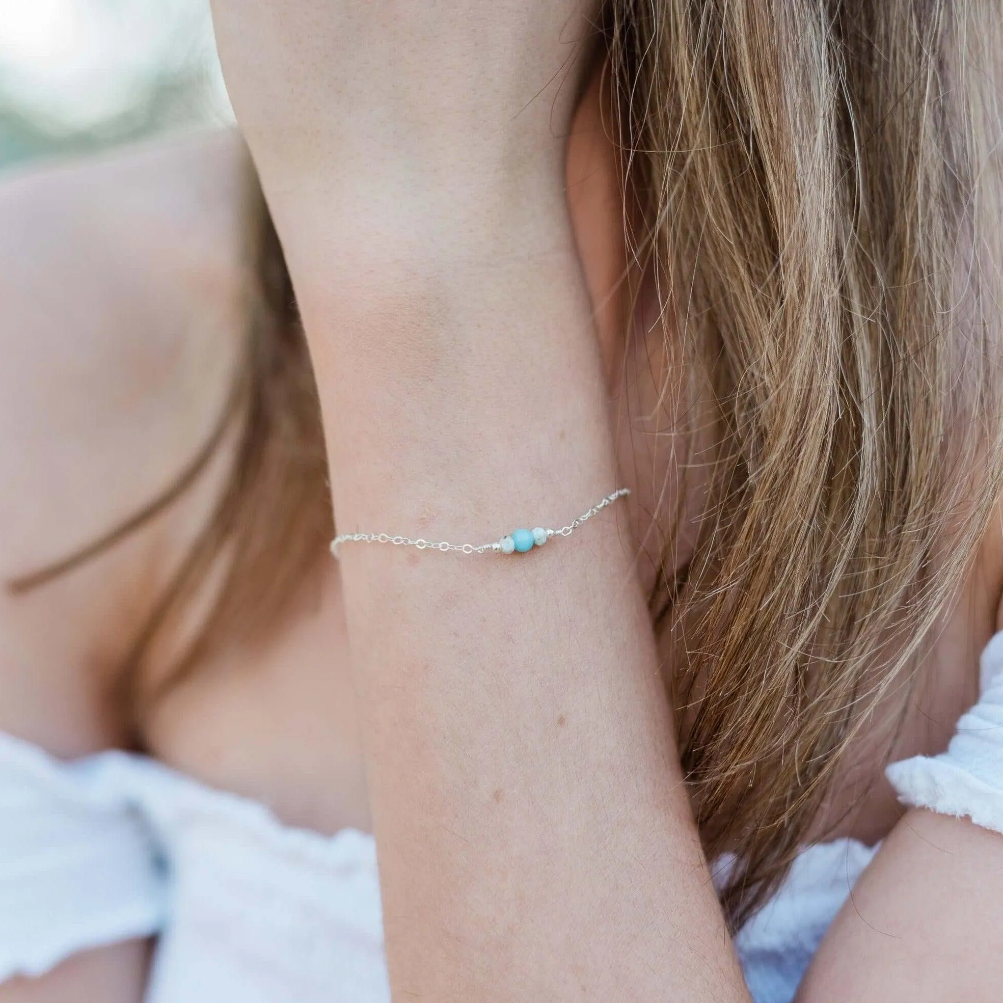Dainty Larimar Gemstone Bracelet