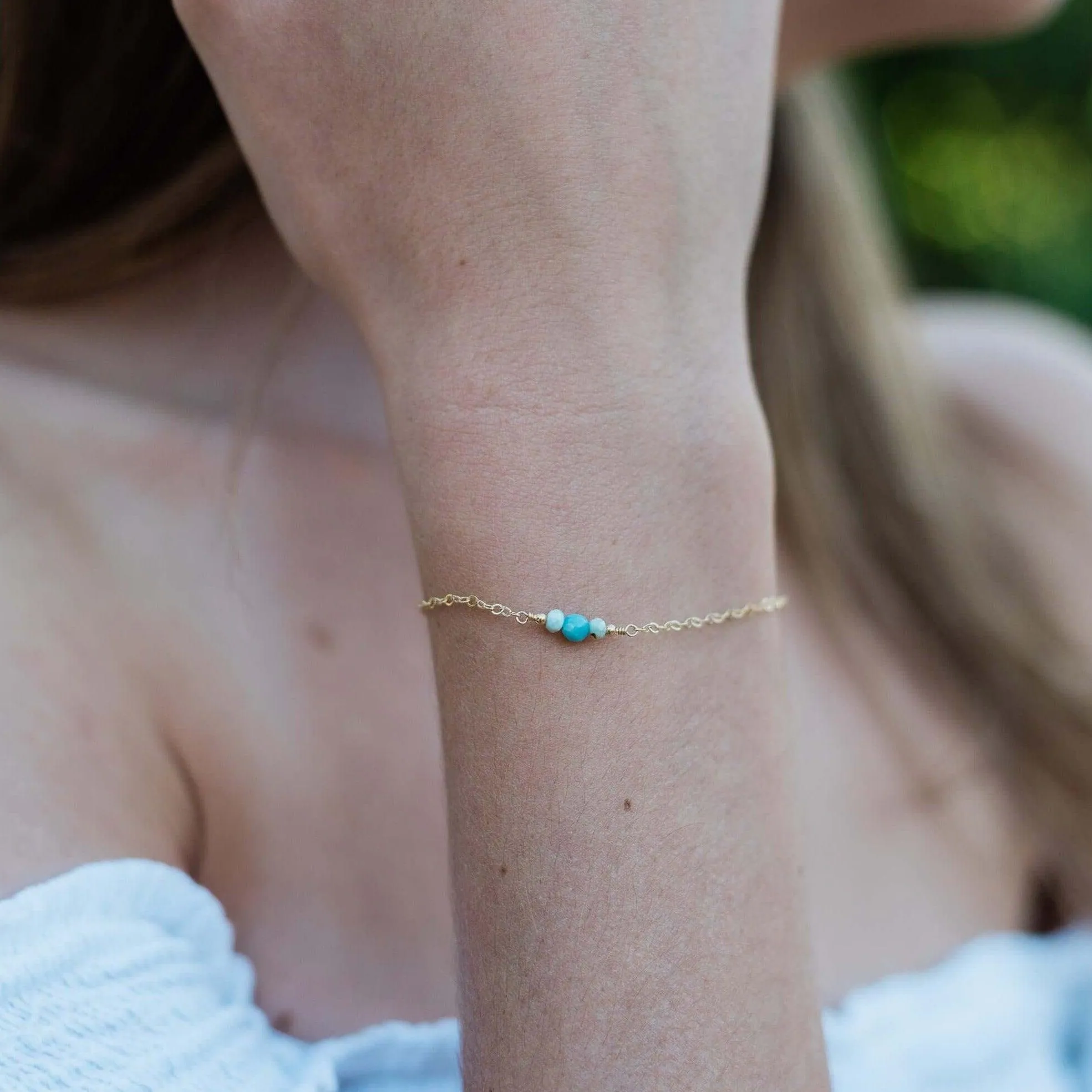 Dainty Larimar Gemstone Bracelet