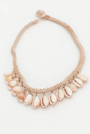 Dancing Shells on Macramé Necklace
