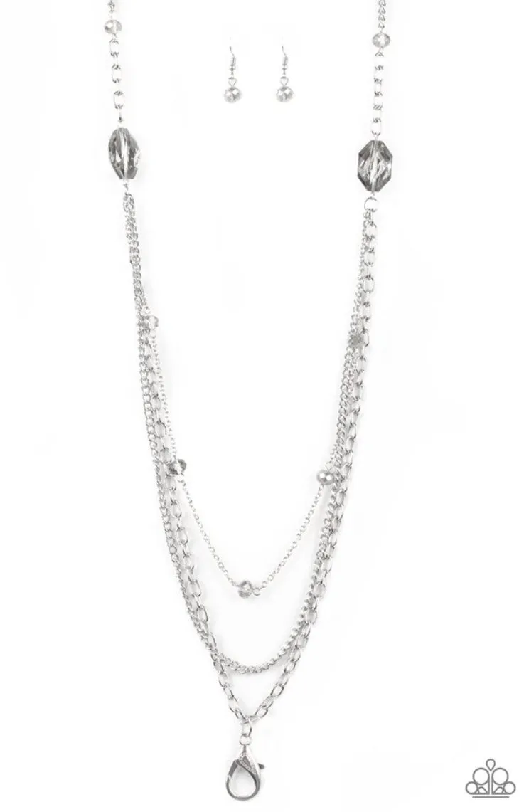 Dare To Dazzle Silver Lanyard - Paparazzi Accessories