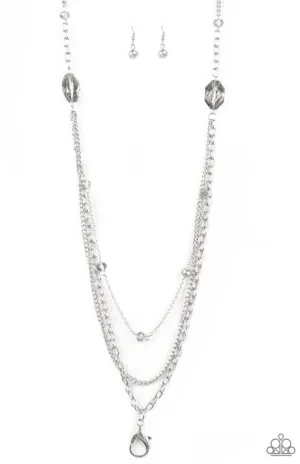 Dare To Dazzle Silver Lanyard - Paparazzi Accessories