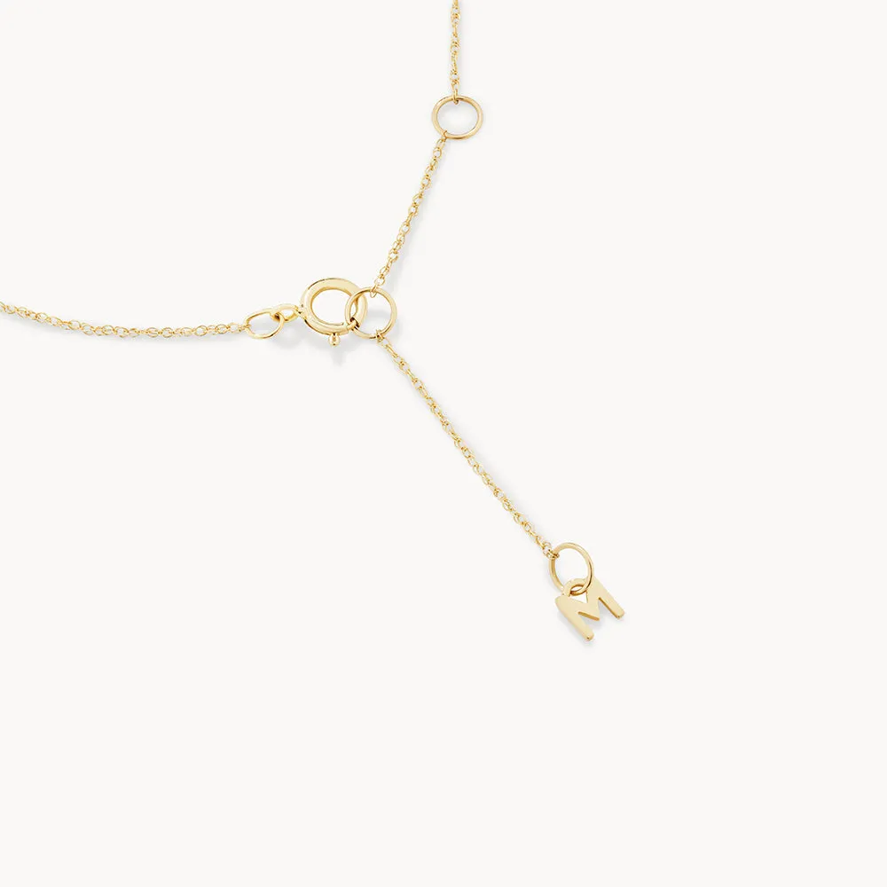 Diamond Letter I Necklace in 10k Gold