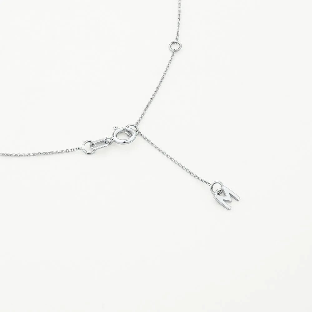 Diamond Letter S Necklace in Silver