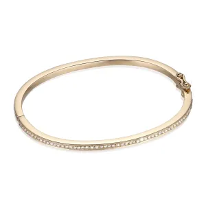 DIAMONDS, 1/2-Line Classic Bangle, gold/white