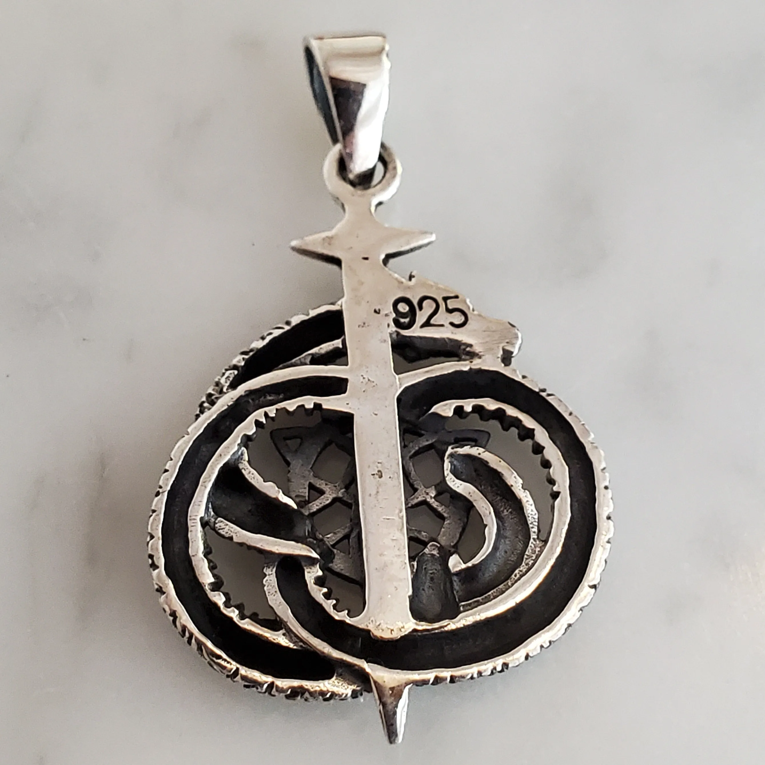 Dragon Trilogy Amulet .925 Sterling Silver Charm Pendant