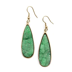 Druzy Collection - Jade Quartz Drop Earrings (Unique)