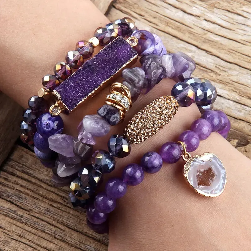 Druzy Stacked Bracelet