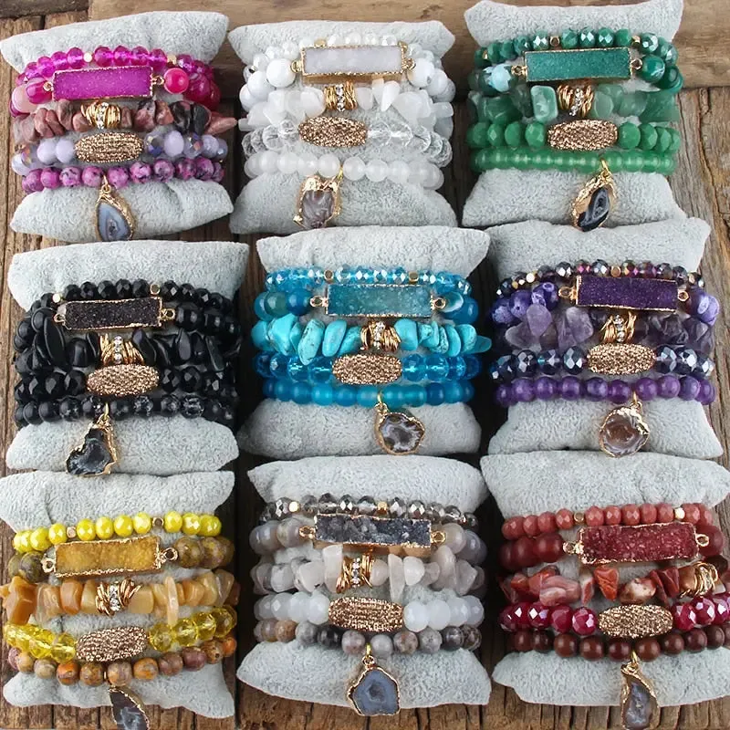Druzy Stacked Bracelet