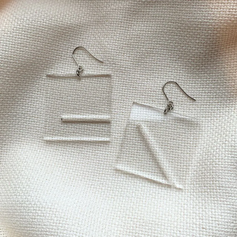 Earrings- Parallax, Clear