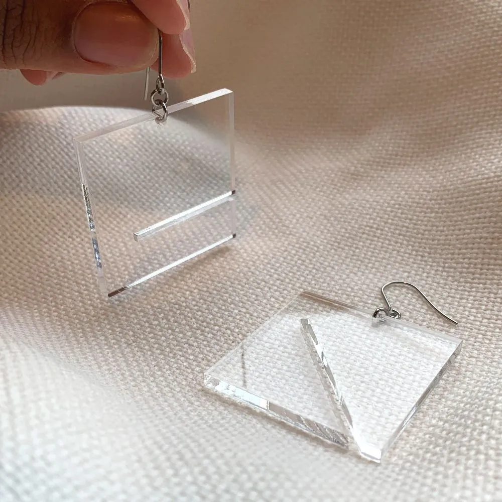 Earrings- Parallax, Clear