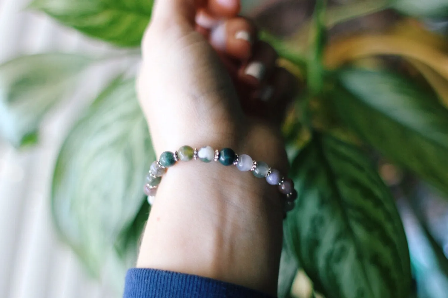 Earthly Glass Beaded Bracelet, Boho Jewelry, Glass Beads, Jasper, Hippie Jewelry, Beaded Bracelets, Gift Ideas