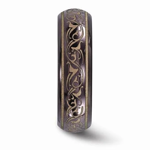 Edward Mirell Black Ti Domed Anodized Copper Color Ring - 6mm