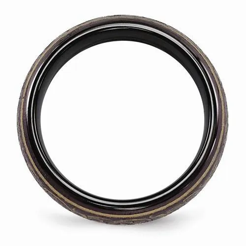 Edward Mirell Black Ti Domed Anodized Copper Color Ring - 6mm
