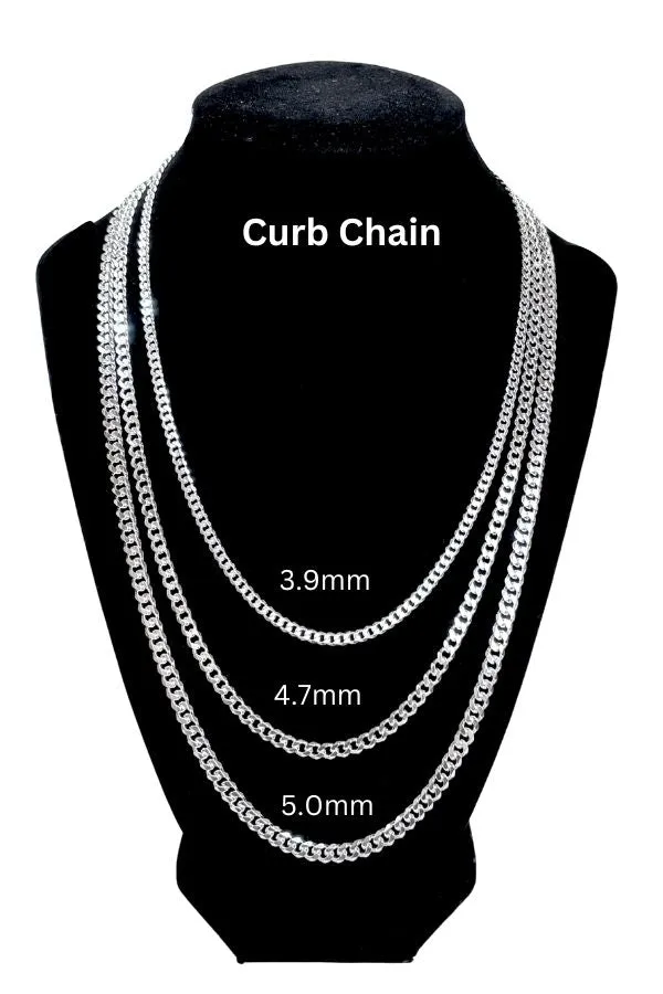 Elegant 925 Pure Silver Curb Chain (Design 21)