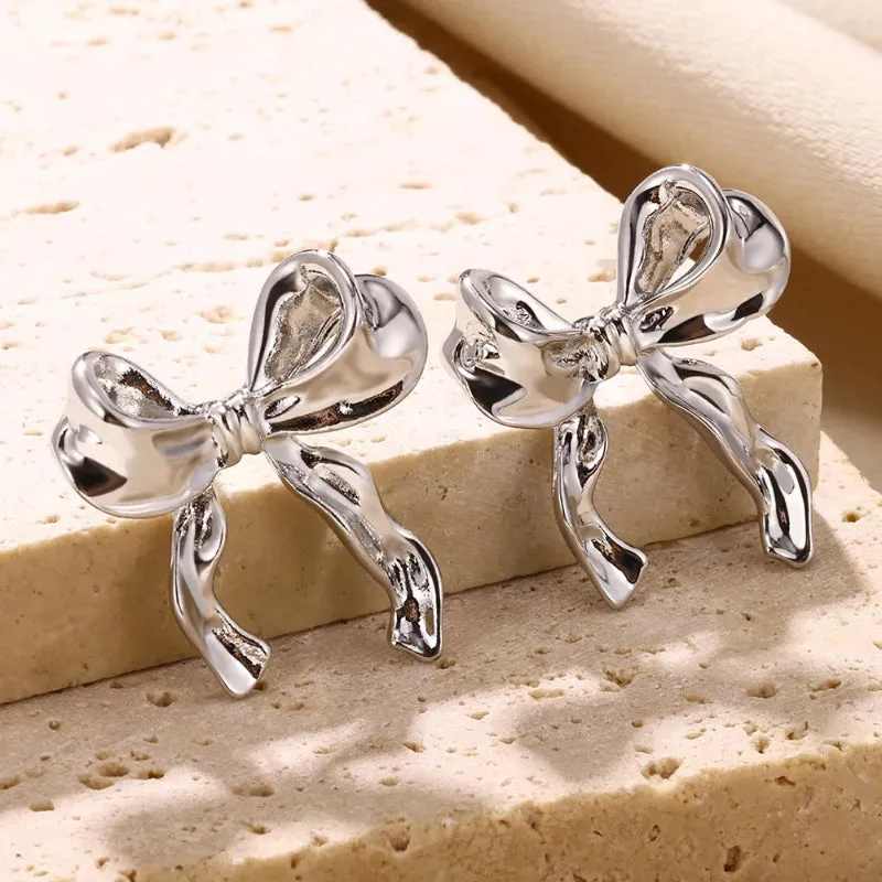 Elegant and Fashionable Bow Stud Earrings for Women