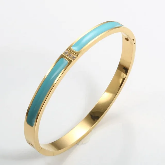 Enamel Color Bangle Women