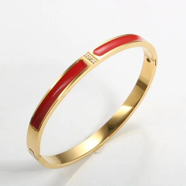 Enamel Color Bangle Women