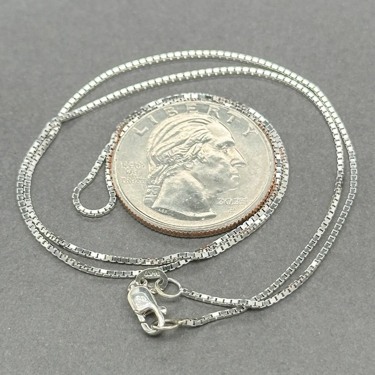 Estate 14K W Gold 0.87mm 18” Box Chain