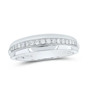 Eternal Brilliance 10kt White Gold His Hers Round Diamond Square Matching Wedding Set
