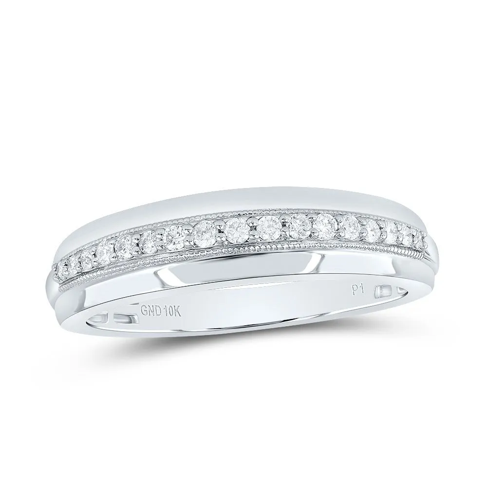 Eternal Brilliance 10kt White Gold His Hers Round Diamond Square Matching Wedding Set