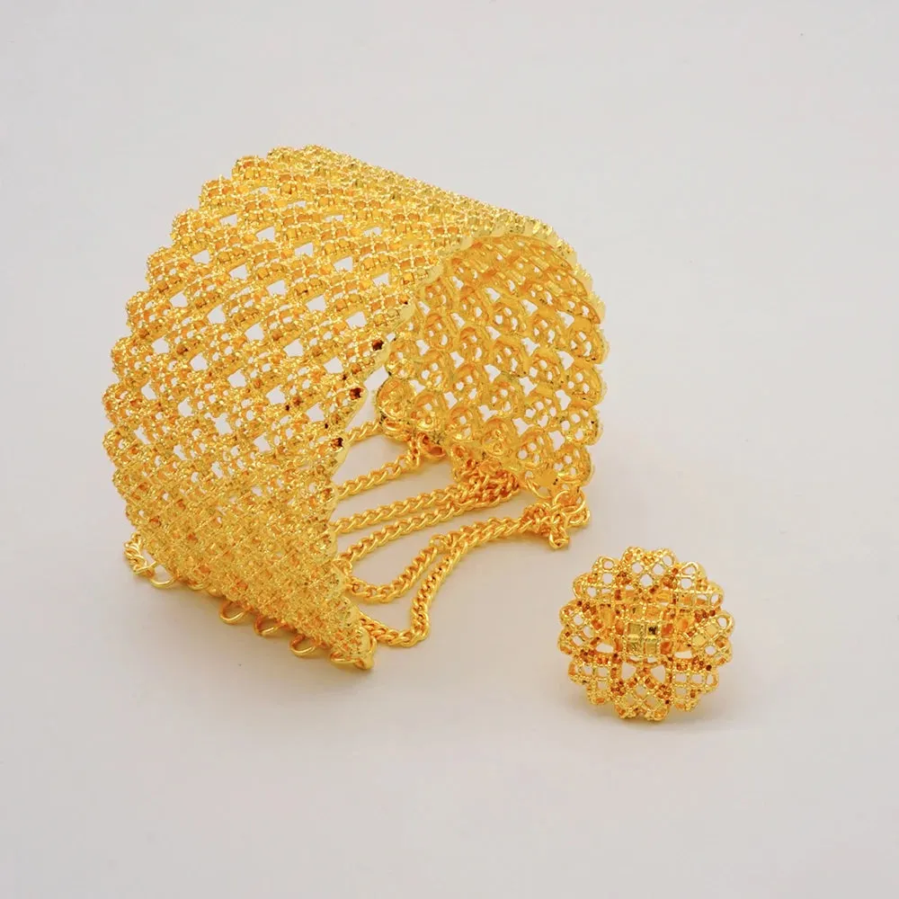 Ethiopian Dubai Gold Color Tassel Bracelet For Nigeria Women