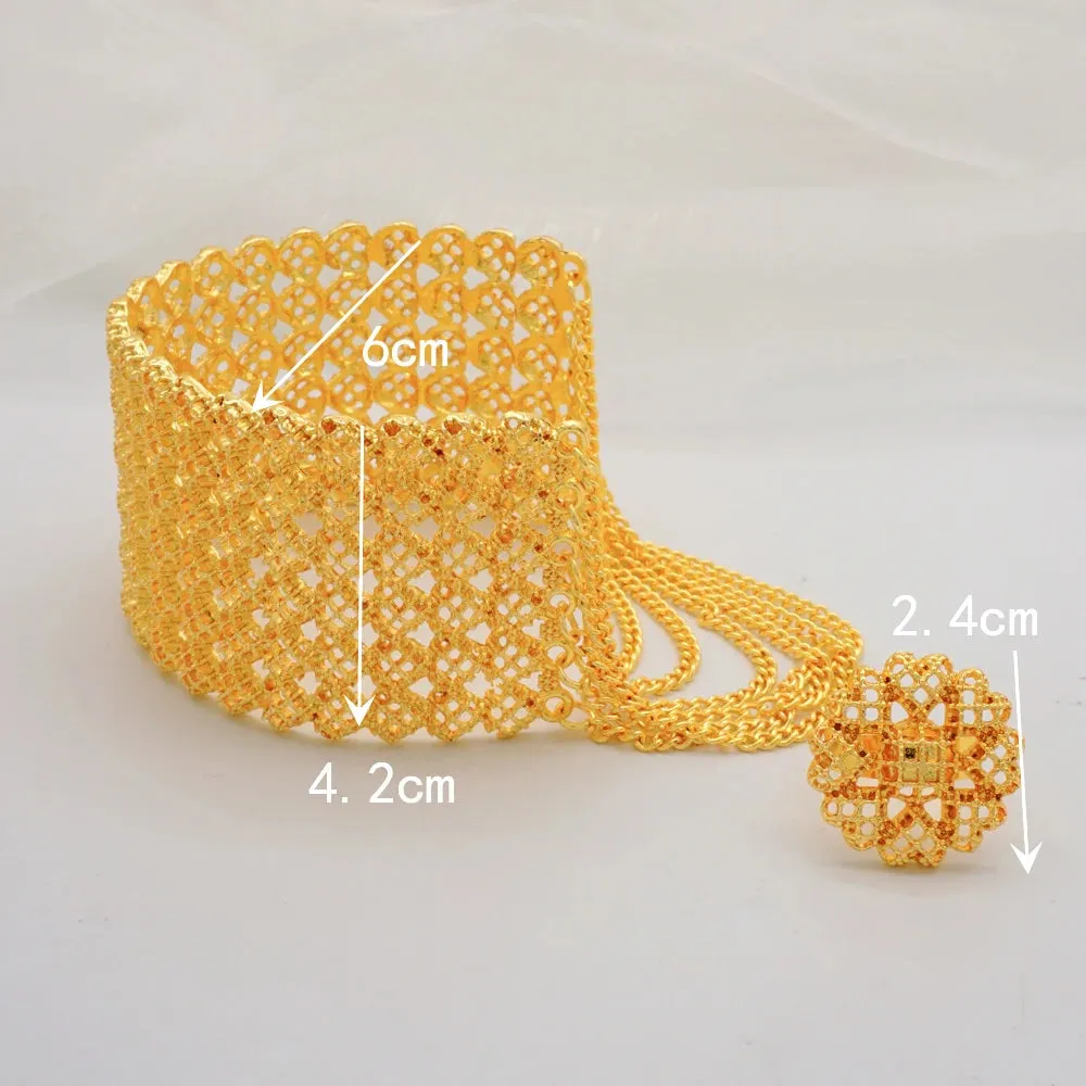 Ethiopian Dubai Gold Color Tassel Bracelet For Nigeria Women