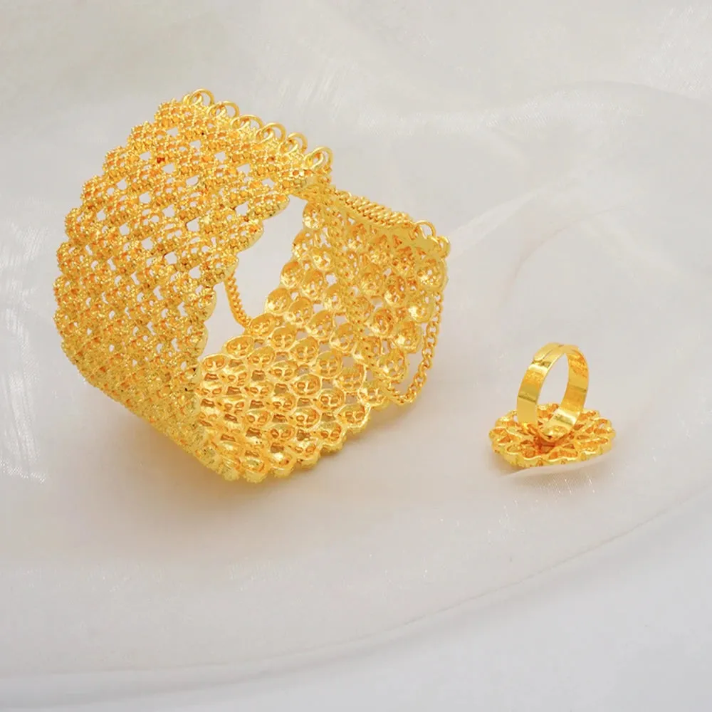 Ethiopian Dubai Gold Color Tassel Bracelet For Nigeria Women
