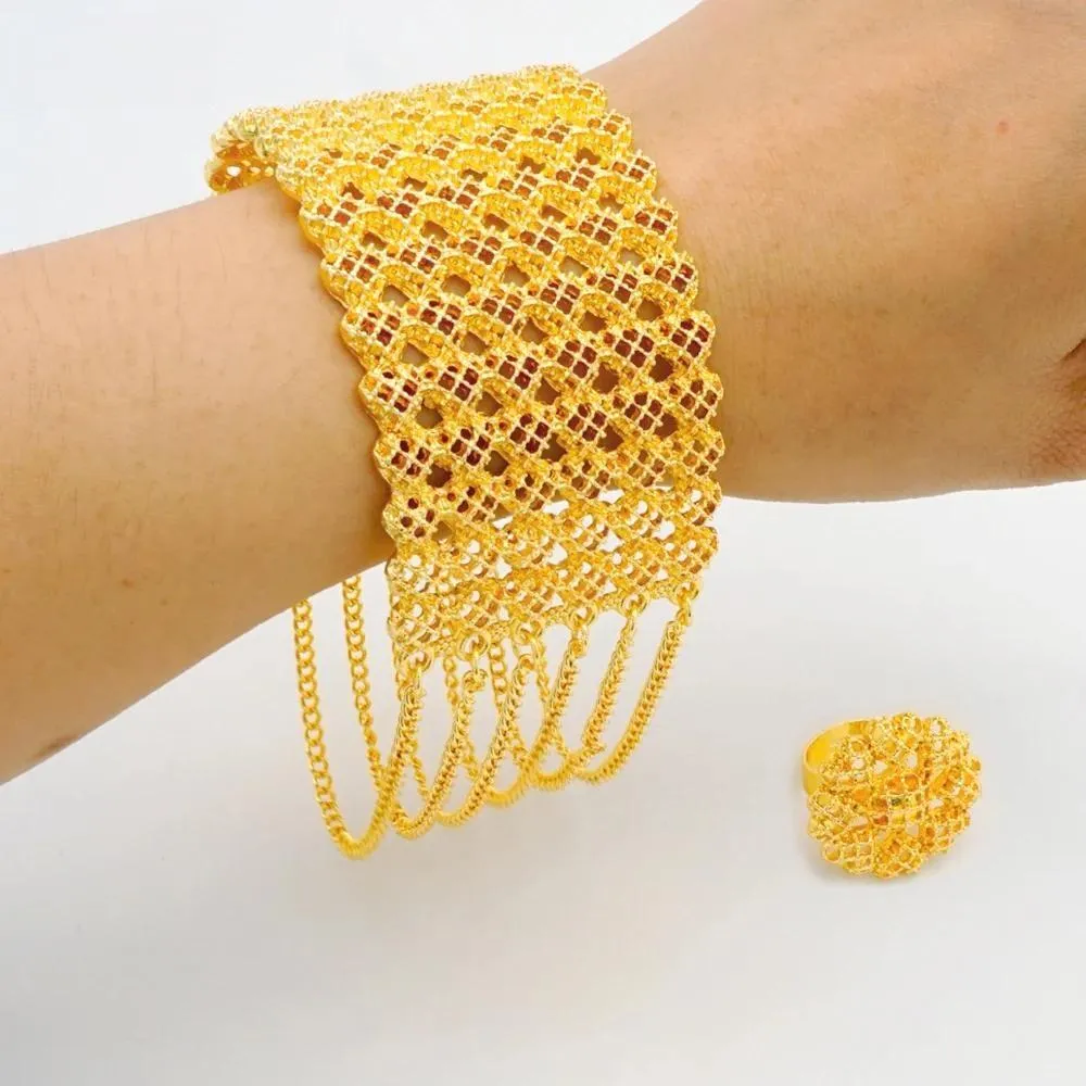 Ethiopian Dubai Gold Color Tassel Bracelet For Nigeria Women