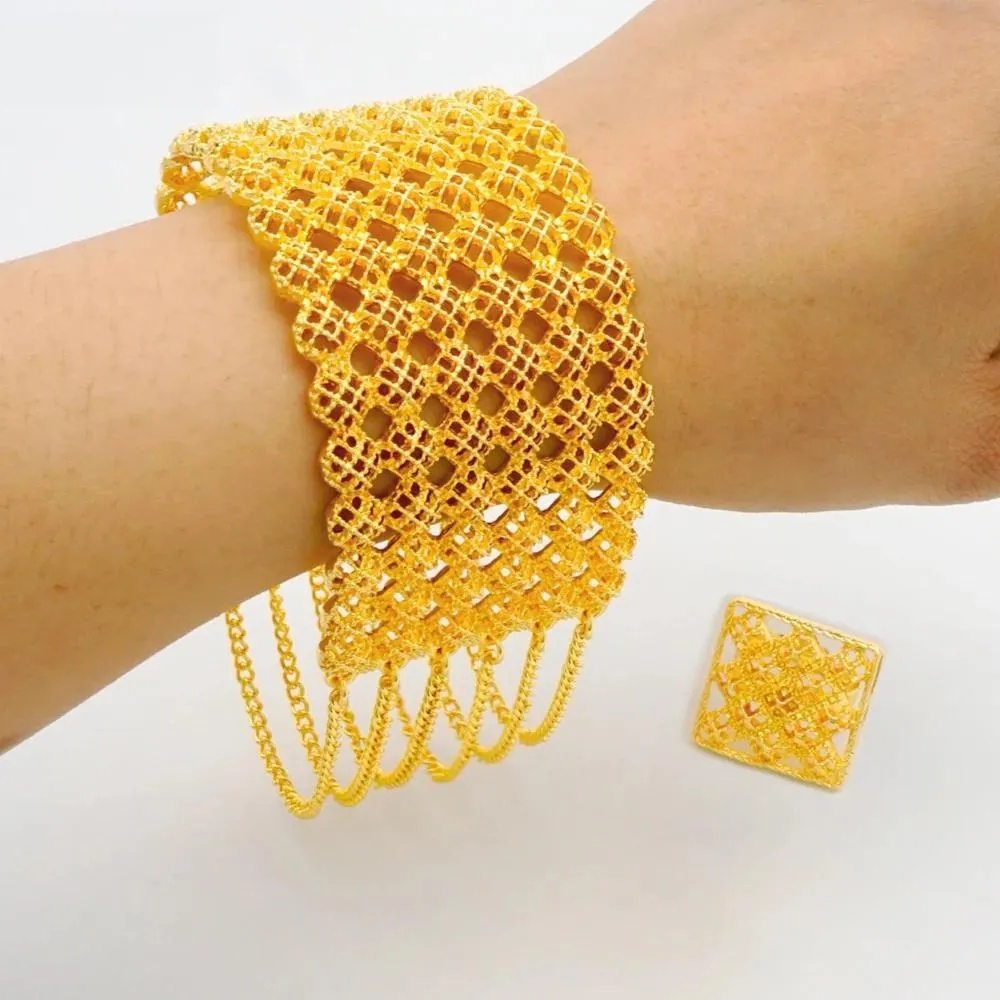 Ethiopian Dubai Gold Color Tassel Bracelet For Nigeria Women