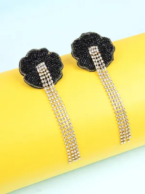 Exquisite Black Beaded Tassel Long Earrings: A Chic Statement for Fashionistas