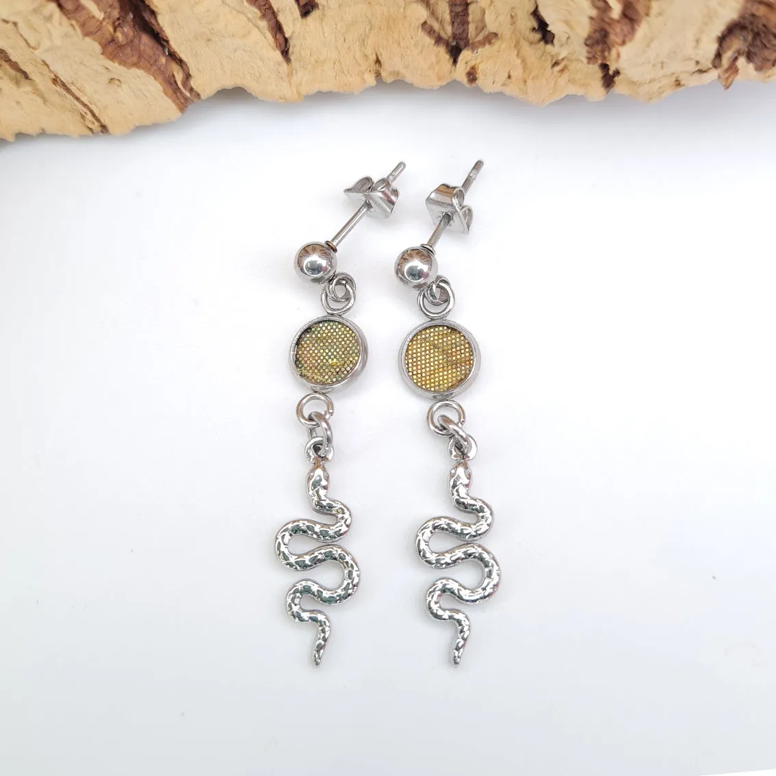 Fabrikk Small Serpent Pendant Earrings | Eco Cork