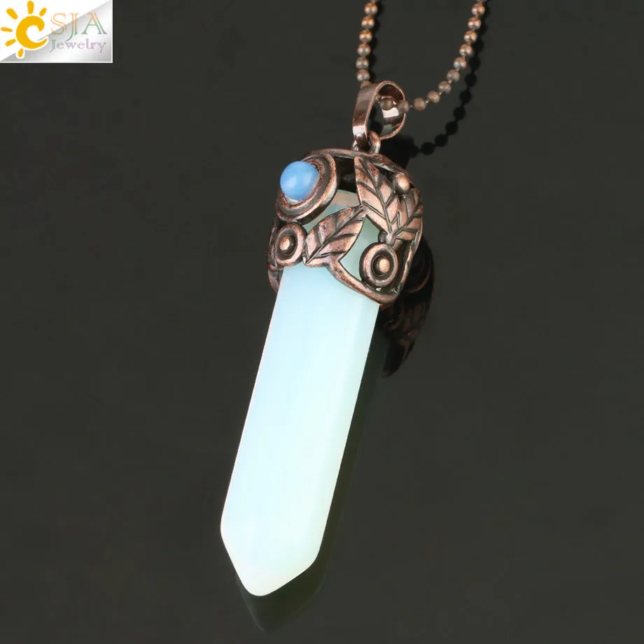Fashion and Beautiful Ladies Natural Crystal Necklace Crystal Hexagon Prism Pendant Amethyst Necklace