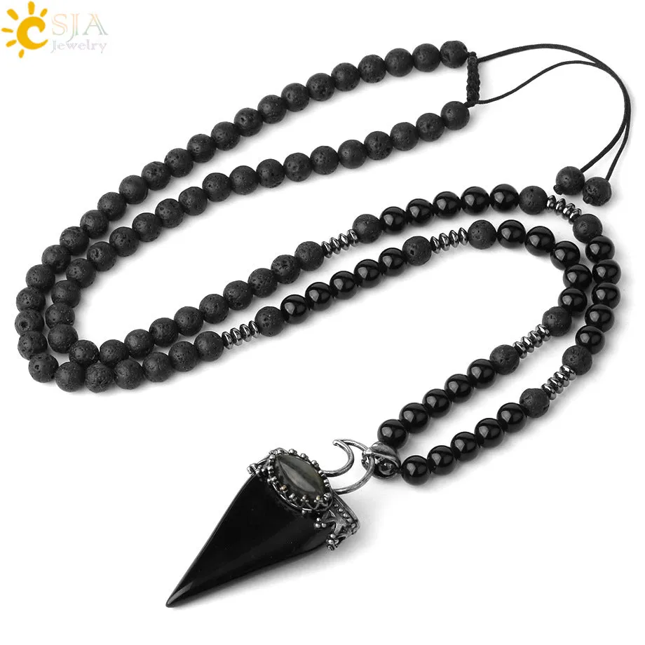 Fashion and Beautiful Ladies Natural Crystal Necklace Triangle Moon Adjustable Necklace