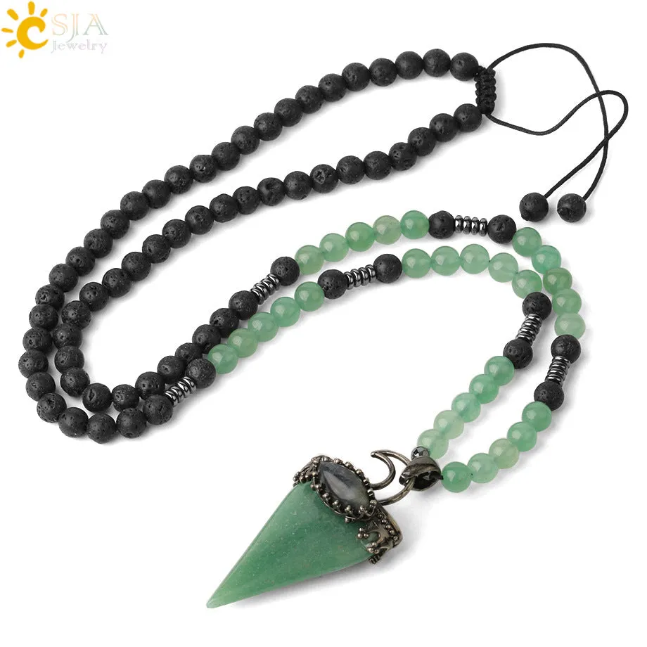 Fashion and Beautiful Ladies Natural Crystal Necklace Triangle Moon Adjustable Necklace