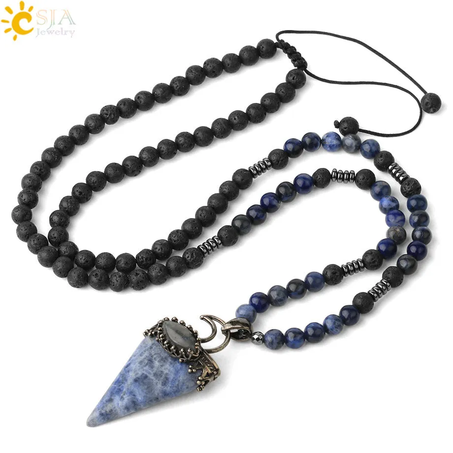 Fashion and Beautiful Ladies Natural Crystal Necklace Triangle Moon Adjustable Necklace