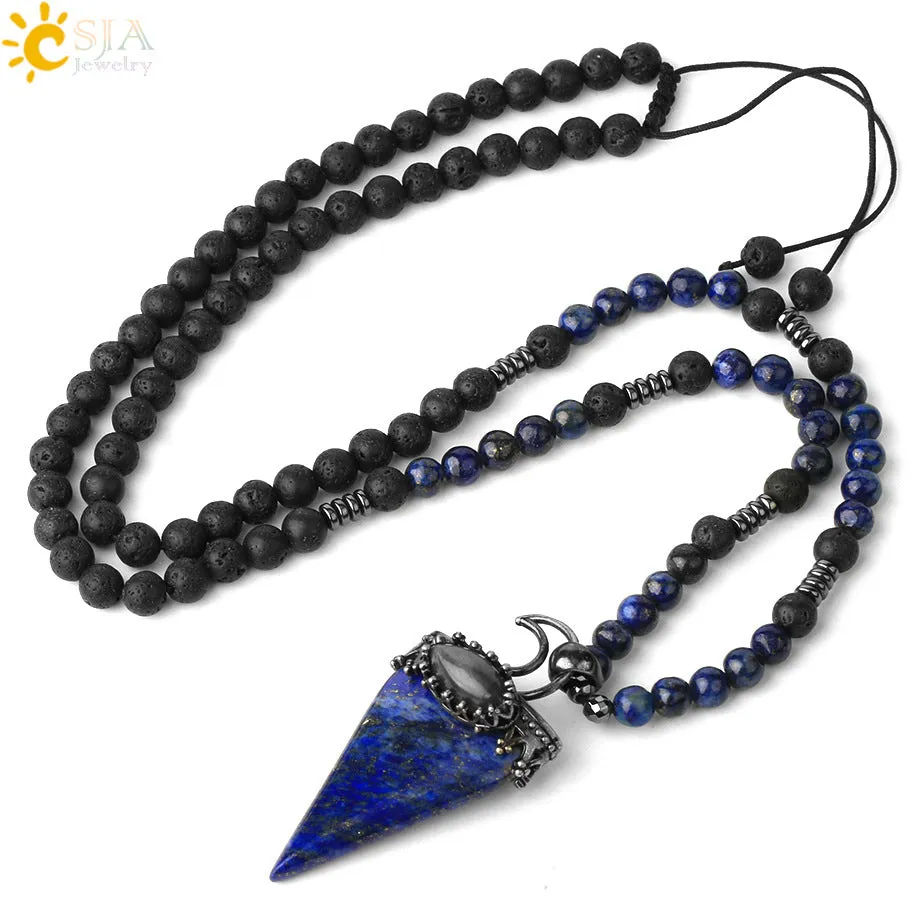 Fashion and Beautiful Ladies Natural Crystal Necklace Triangle Moon Adjustable Necklace