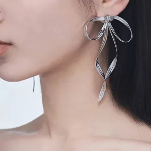 Fashionable Bow Design Long Earrings
