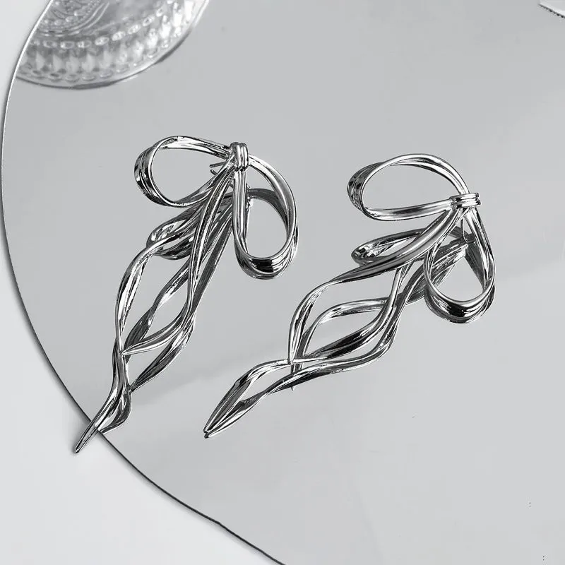 Fashionable Bow Design Long Earrings