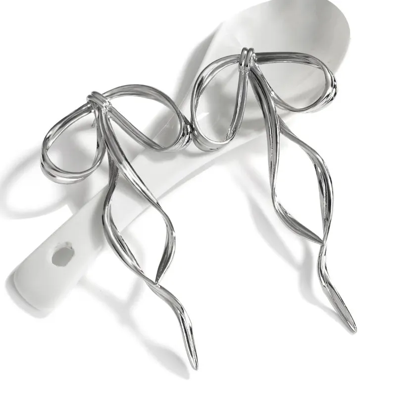 Fashionable Bow Design Long Earrings