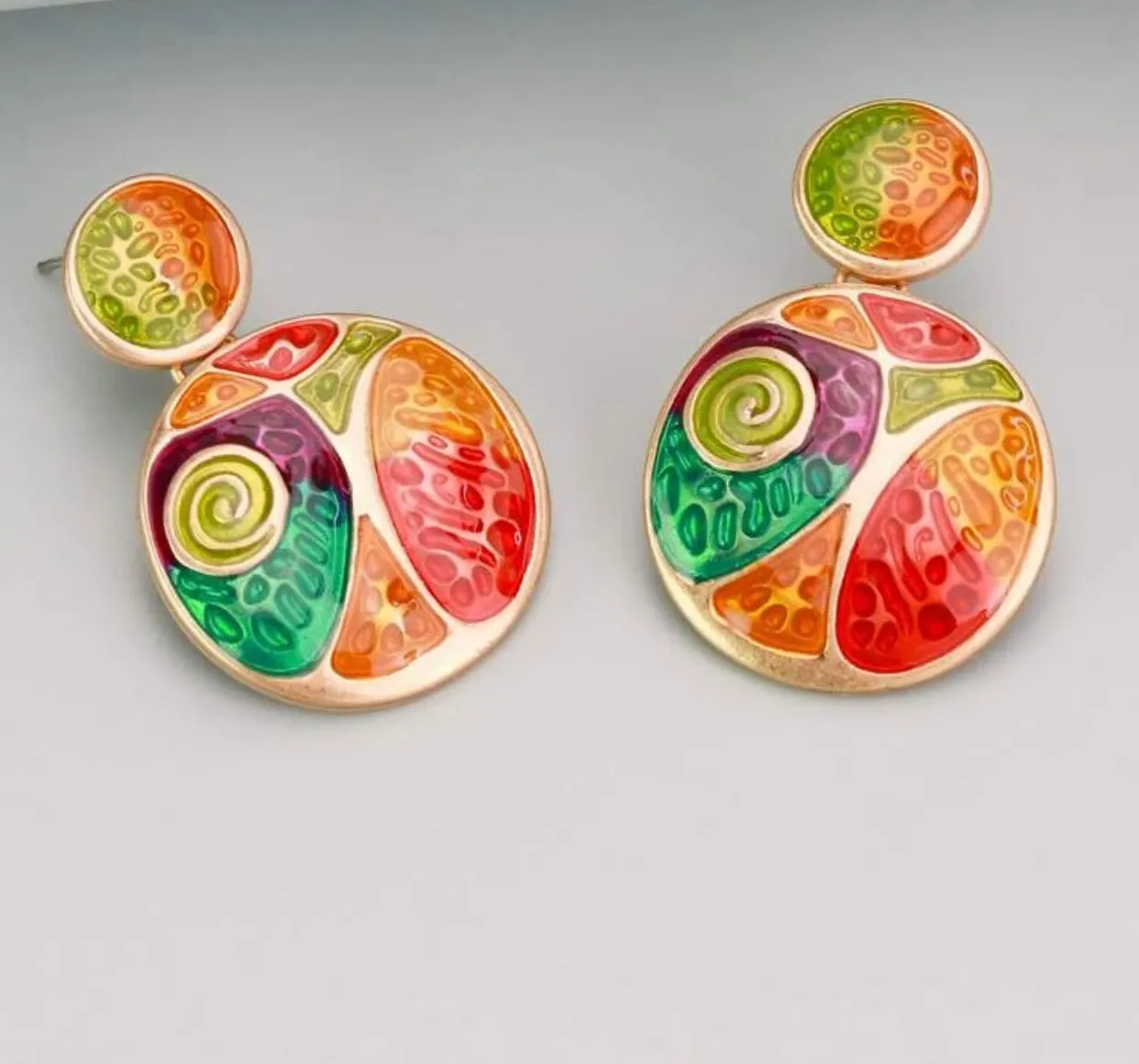 Fashionable fruit decor round drop earrings