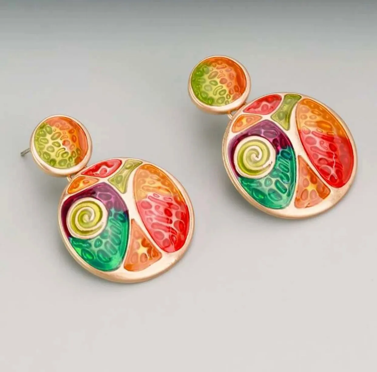 Fashionable fruit decor round drop earrings