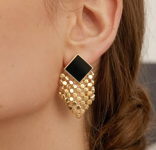 Fashionable Rhombus Decor Drop Earrings