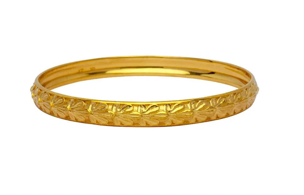 Fig Leaf Bangle Bracelet - Sterling Silver