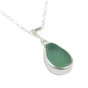 FINAL SALE - Sea Glass Pendant, Baby Splash - Teal