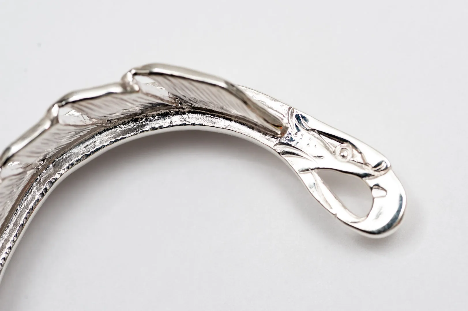 First Arrow's Large Feather Bangle with 18K Gold Emblem (BR-106)