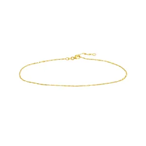Flat Diamond-Cut Stations Adjustable Anklet